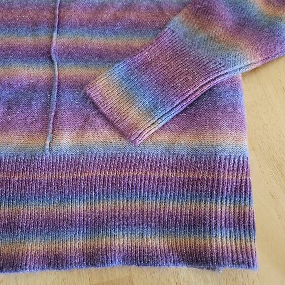 Beach Lunch Lounge Rainbow Ombre Mock Neck Sweater Size XL EUC - Picture 5 of 6